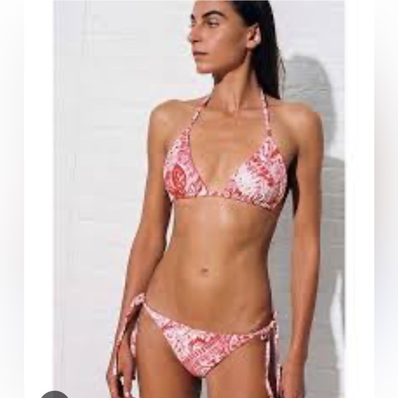 EUC Mara Hoffman Rae Bikini Top M + Lei Bikini Bottom L - Picture 2 of 7